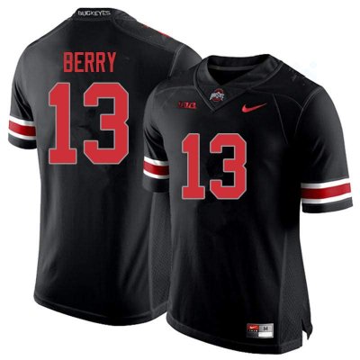 Men's Ohio State Buckeyes #13 Rashod Berry Blackout Nike NCAA College Football Jersey Jogging BUO7644AL